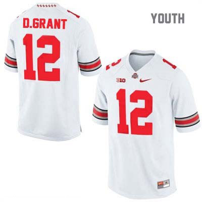 Ohio State Buckeyes Youth Doran Grant #12 White Authentic Nike College NCAA Stitched Football Jersey ZP19D47RC